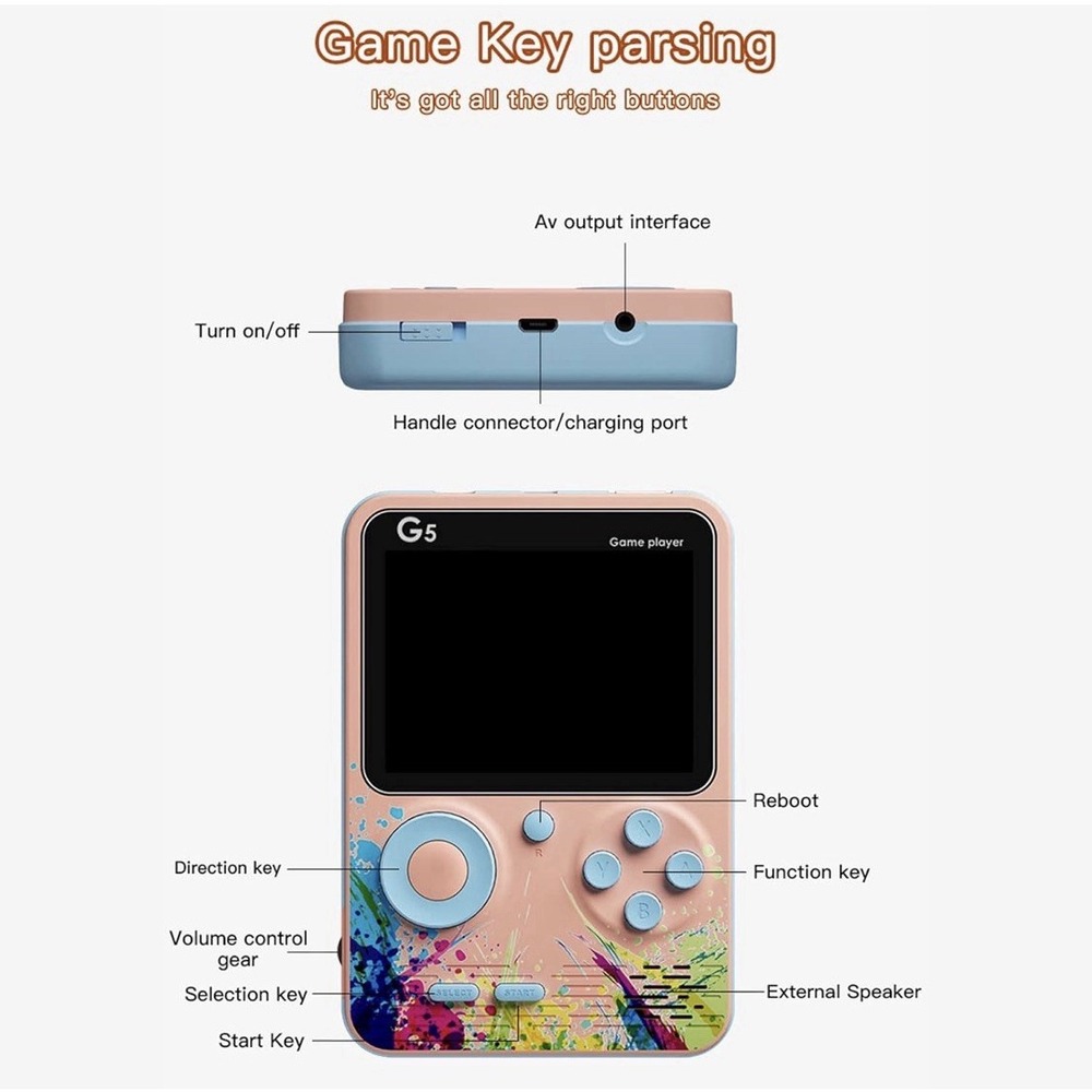 500‎ in 1 Portable Handheld Console with 3Inch LCD Screen 500 Classical Game - Picture 9 of 10